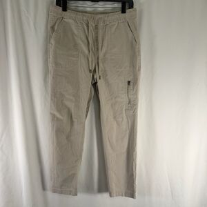 Eddie Bauer Cargo Pants Women's 8 Beige Elastic Waist Drawstring Pockets